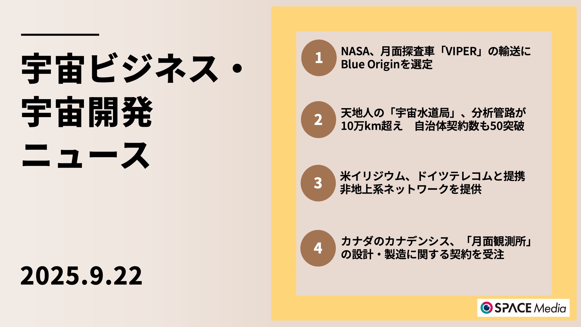 9/22宇宙ニュース・NASA、月面探査車「VIPER」の輸送にBlue Originを選定 ほか3件