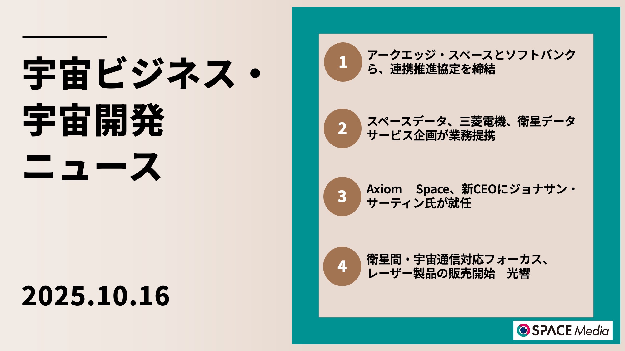 10/16宇宙ニュース・アークエッジ・スペースとソフトバンクら、連携推進協定を締結 ほか3件
