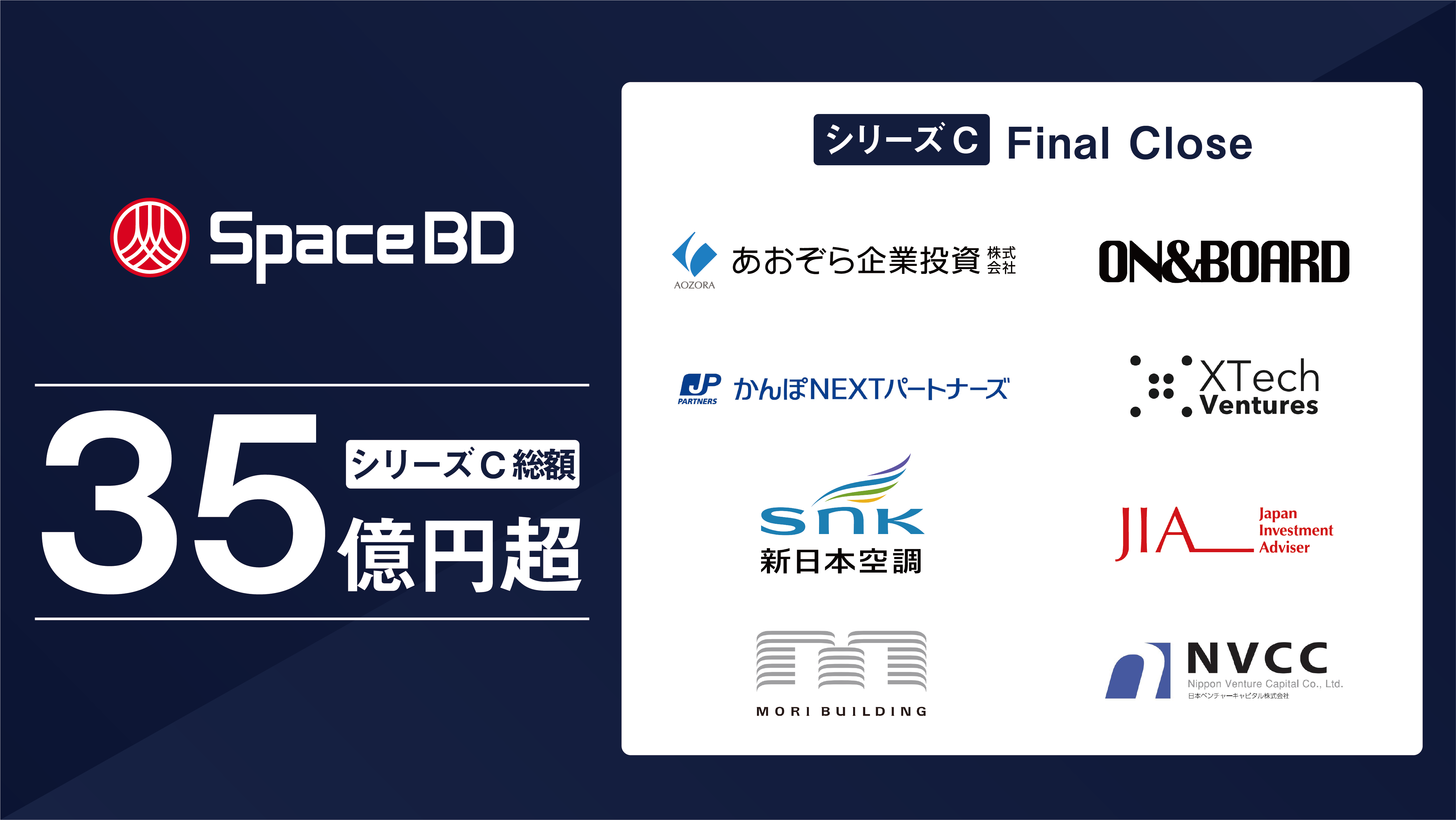 Space BD、総額35億円超でシリーズCの資金調達を完了
