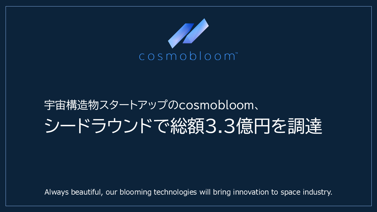 宇宙構造物開発のcosmobloom、シードで3.3億円調達　セガサミーやポーラ・オルビスなど出資
