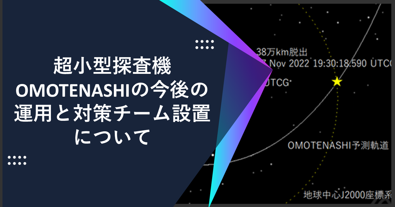 超小型探査機OMOTENASHIの今後の運用と対策チーム設置について